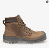 Bottes de travail pour hommes, imperméables, avec embout en acier, dessus en cuir Crazy Horse, antistatiques et antidérapantes