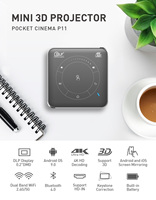 Nouveaux projecteurs portables 2.4/5G Wifi P11 Android 9.0 DLP 55 lumens Mini projecteur de poche pour la maison et l'extérieur