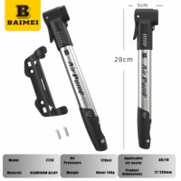 Pompe à vélo manuelle BAIMEI haute pression 80-130 PSI en alliage d'aluminium - Pompe à vélo portable mini imperméable et durable