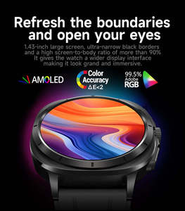 2025 New Appearance Smart <b>Watch</b> AMOLED 466*466 Support NFC Payment BT Call Body Temperature ET492 Smart <b>Watches</b> Fitness tracker - Product Image 3