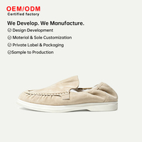 Pantoufles mocassins douillettes en daim doublées de fourrure de cachemire pour homme et femme, chaussures d'intérieur et d'extérieur antidérapantes pour l'hiver, avec logo personnalisé