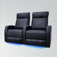 Canapé inclinable électrique moderne 4+3+2 places pour home cinéma avec porte-gobelets LED et sièges motorisés pour salle de cinéma