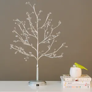 Factory 70cm Decoration Christmas Ornaments For Room Artificial White Light Silver Decor Led Shimmer Tree Light