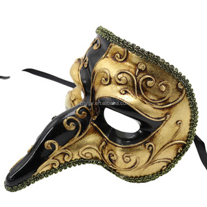 Doğrudan fabrika satış yüksek kalite plastik Handpainted parti venedik tarzı uzun burun maskeli topu kostümleri DIY parti maskesi - Product Image 5
