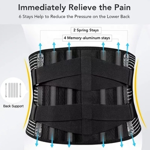 Ceinture lombaire médicale antidérapante à 6 baleines, soutien de la taille réglable, respirante, soulagement de la douleur dorsale - Product Image 3