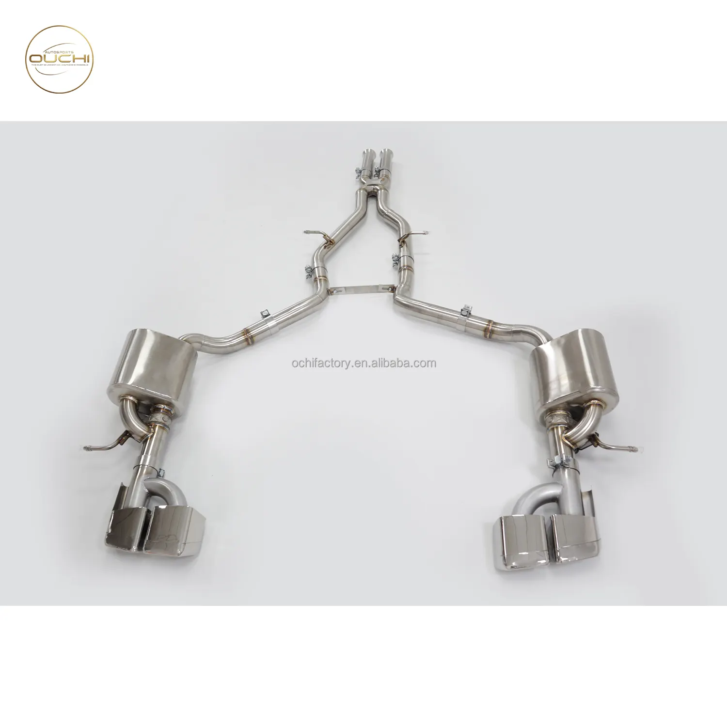 Ouchi catback ท่อไอเสียสำหรับ Mercedes Benz E Class E300/E350/E400 W212 2014 + 3.0T V6พร้อมวาล์วท่อไอเสียระบบไอเสีย