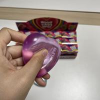 Jouet Squishy Cœur Transparent avec Texte Positif Imprimé, Anti-Stress à Rebond Lent, Jouet à Presser pour Faveurs de Fête de la Saint-Valentin