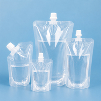 Pochette transparente personnalisée avec bec verseur, pochette liquide anti-fuite de qualité alimentaire