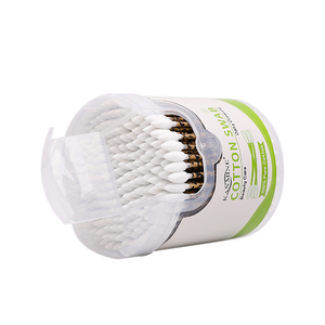200 bâtonnets de coton en papier à motif léopard avec capuchon semi-ajustable, boîte ronde pour les personnes soucieuses de l'environnement - Product Image 4