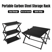 Étagère de rangement pliable pour le camping en plein air, cadre en alliage d'aluminium, plateau en acier au carbone, forme en X, ouverture en un clic, épaisseur 0,8 mm, bureau