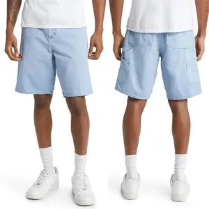 Custom Oversize High Quality Cargo Shorts Mens Denim Baggy Shorts Jorts Organic Cotton Baggy Canvas Carpenter Short