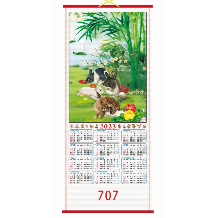 decoration business advertisement cane wallscroll calendar,wall calendars 2023