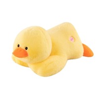 Peluche Canard Jaune Adorable, Jouet en Peluche Allongé, Oreiller de Sommeil à Clipser sur les Jambes, Compagnon de Bureau, Coton PP Ultra Doux, Poupée pour Machine à Pinces, Vente en Gros