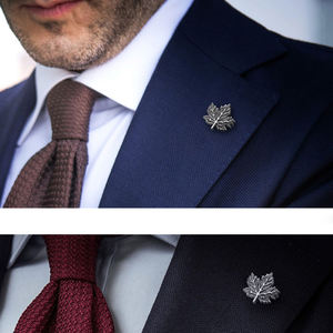 Vintage Esdoornblad Reversspeld Luxe Verguld Pak Accessoires Broche Voor Heren Formele Blazers En Smoking - Product Image 6