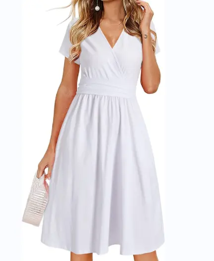 White Plain No Print Elegant Dress Women Sexy Evening Dress Customized Personalized Senior Dress Drop-shipping POD Affordable