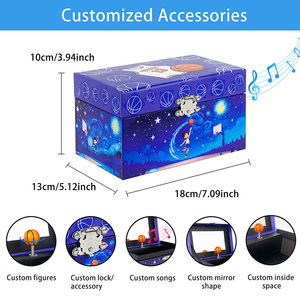 Caja Musical Personalizada Yiyu con Temática <span class=keywords><strong>de</strong></span> Baloncesto, Figura Giratoria y Diseño <span class=keywords><strong>de</strong></span> Cielo Estrellado, Caja <span class=keywords><strong>de</strong></span> Música con Almacenamiento, Regalo <span class=keywords><strong>de</strong></span> Cumpleaños para Niños - Product Image 3