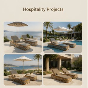 Lit de repos en rotin, mobilier d'extérieur, chaise longue en <span class=keywords><strong>bois</strong></span>, mobilier de piscine, transats d'extérieur, lit de jour, mobilier de patio, chaise longue en <span class=keywords><strong>teck</strong></span> - Product Image 2