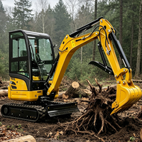 Mini-excavatrice sur chenilles avec cabine, certifiée CE, moteur Kubota, siège à suspension, pour usage professionnel, fabriquée en Chine, en promotion