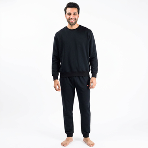 Men's Crew Neck Knitted Sweatshirts Solid Color Long Sleeve <b>Jumper</b> Spring Fall Fashion Ribbed Oversized Hoodies Sweatshirts - Product Image 1