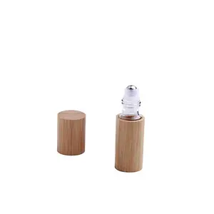 Usine bambou verre cosmétique rouleau sur bouteille personnalisé 2ML 5ML 8ML 10ML 15ML parfum bouteilles d'huile essentielle