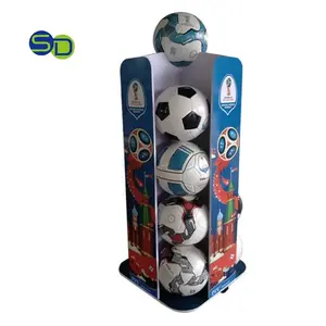 2022 factory customized pvc foam pop display rack world cup soccer ball displays for sporting goods store