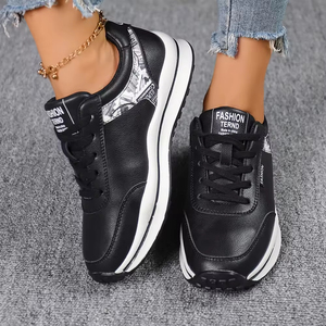 Nouvelles Chaussures Décontractées Classiques Imprimées Noires et Blanches pour Femmes 2026 - Baskets Plateformes Rétro Tendance de Haute Qualité, Vente en Gros Directe Usine - Product Image 6