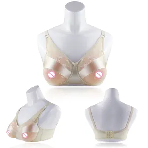 Großhandel Hot Selling Brust form Big Cup Silikon Brust prothese Cross dress Titten Pocket Bra