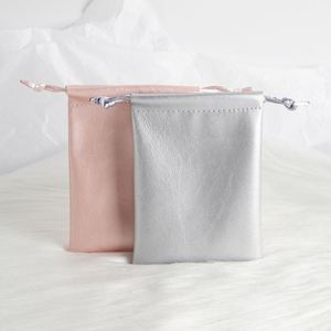 Custom PU Leather Drawstring Pouch Bags for Jewelry Fashionable Logo Dust Bags for Spring and Summer - Product Image 3