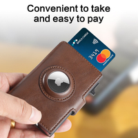 Portefeuille intelligent en cuir PU et alliage d'aluminium pour homme, anti-RFID, design personnalisable, grande capacité, pour cartes professionnelles/cadeaux