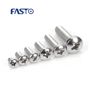 สกรูแบบหัวกลมสำหรับครอสไดรฟ์แบบเรียบสกรู M3-M20เครื่องจักร - Product Image 3