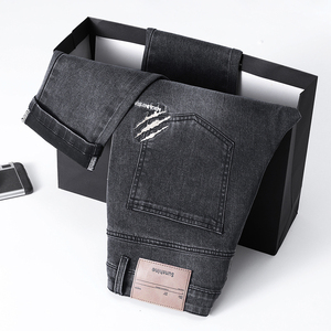 Jeans haut <span class=keywords><strong>de</strong></span> gamme pour hommes, coupe droite, pour le printemps et l'automne, nouvelle collection 2026, élastiques, décontractés, longs, production d'usine - Product Image 3