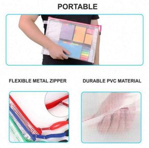 ซองซิปตาข่ายขนาด A3 A4 A5 A6 B4 B5 B6 หลายสี สำหรับใส่แฟ้มนำเสนอ - Product Image 4