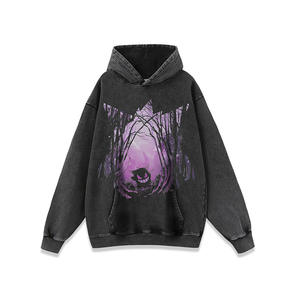 700 Tipos de <span class=keywords><strong>Sudaderas</strong></span> con Capucha, Sudadera de Algodón Negro Grueso, Lavado Ácido, Diseño Gráfico Vintage de Pokémon, Camiseta de Anime para Hombre - Product Image 2