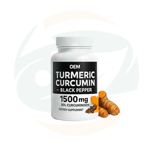 OEM Private Label Kruidensupplement Kurkuma Curcumine & Gember Capsules met Zwarte Peper Extract voor Hart, Hersenen & Gewrichten - Product Image 1