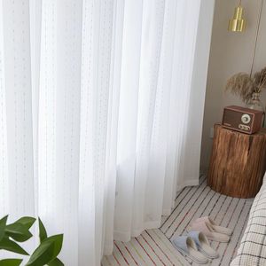 Japanese-style Striped <strong>White</strong> <strong>Sheer</strong> Curtains Minimalist Design Woven Polyester <strong>Fabric</strong>-Project-Grade for Cross-Border Trade - Product Image 3