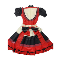 Robe de princesse Lolita en Latex, manches longues, avec dentelle en Latex, tenue de femme de chambre