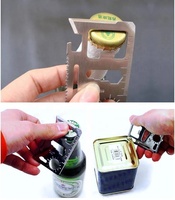 Wosai qpt — trousse de cartes de crédit et de survie, outil de poche, multi-fonction, en acier inoxydable, noir, 11 en 1