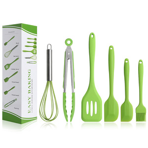 <span class=keywords><strong>Promo</strong></span> Vente Flash 6 pièces Ustensiles de cuisine en silicone Ensemble de batterie de cuisine antiadhésive Spatule Manche en bois Ensembles de batterie de cuisine - Product Image 6