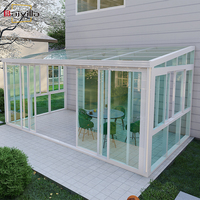 Serres de style européen solarium victorien en polygone en verre isolant en alliage d'aluminium pour villa extérieure résidentielle