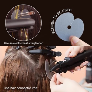 Custom 50pcs/bag Pre-Bonded Hair Extension Tools Heat Melt <strong>Keratin</strong> <strong>Glue</strong> Guards Single Hole Heat <strong>Protector</strong> Shield for With Scale - Product Image 5
