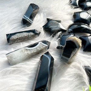 Pietre di cristallo naturale stelle torre luna pietre curative nero a strisce punto di agata - Product Image 5