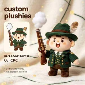 Muñeco de Peluche Personalizado de Cazador con Mosquete, Certificado CE, Figura Detallada para Caza al Aire Libre, Fabricante de Muñecos de Peluche para Oktoberfest - Product Image 1