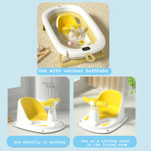 Sedia da Bagno <span class=keywords><strong>per</strong></span> Bambini in Plastica, Antiscivolo e Antiurto, Rimovibile, Design Cartoonesco, in PP+TRP, Comoda <span class=keywords><strong>Vasca</strong></span> <span class=keywords><strong>per</strong></span> Neonati - Product Image 2