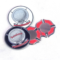 Marqueur de balle de golf personnalisé en métal, forme ronde, avec logo en relief, émail souple ou dur, impression UV, pour souvenir de club de golf