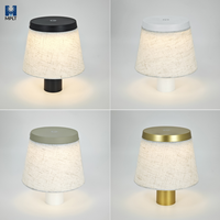 Lampe de table en tissu de lin et de coton sans fil pour bouteille de vin, rechargeable par LED, pour restaurant, hôtel, lumière de bureau moderne, décoration de bar, intensité réglable