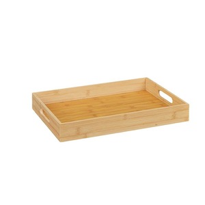Plateau de service en bambou Yiyi 40x28 cm et 46x33 cm, rectangulaire, à double poignée, pour cuisine et salle à manger - Product Image 5