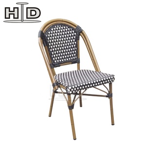 Impilabile sun bar leggero ristorante in stile francese giardino alluminio rattan vimini mobili da pranzo sedia da esterno da bistrò - Product Image 2