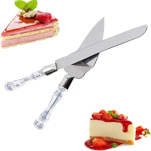 Juego de 2 Utensilios de Acero Inoxidable para Pizza y Pan: Cuchillo y Pala Triangular para Pastel, Herramientas para Hornear - Product Image 1