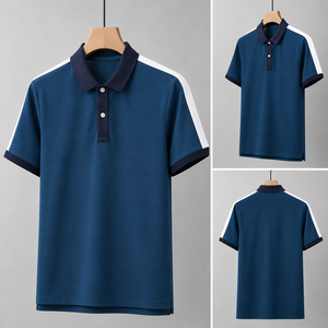 เสื้อโปโลคอปกสีสำหรับผู้ชายเสื้อโปโลปักโลโก้สำหรับธุรกิจของบริษัท - Product Image 4