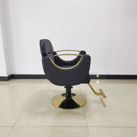 Fauteuil de Barbier Professionnel Homme Entièrement Noir en Gros pour Salon de Beauté, Équipement et Mobilier de Coiffure